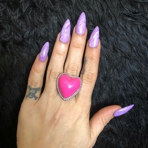 Pink heart ring